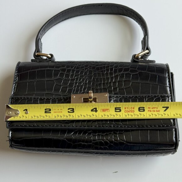 Mini Handbag Black Emperia Vegan Croc Purse - Picture 10 of 11